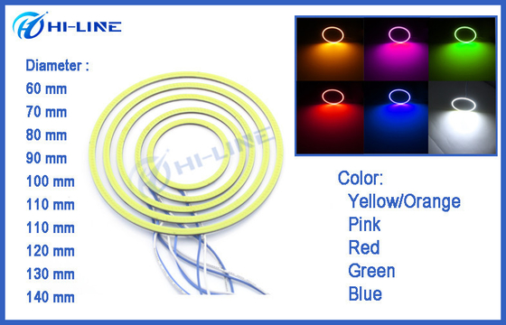 組の 60mm は 66 穂軸 LED 車ライト白い紫系統のヘッドライトの天使の目のハロー リング ライト自在継手を導きました